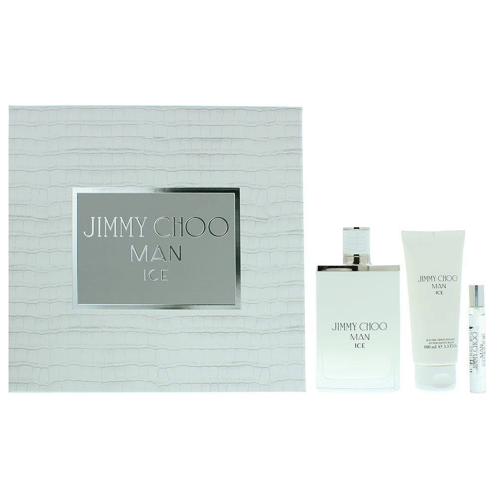 Jimmy Choo Man Ice Eau de Toilette 3 Pieces Gift Set : Eau de Toilette 100ml - A