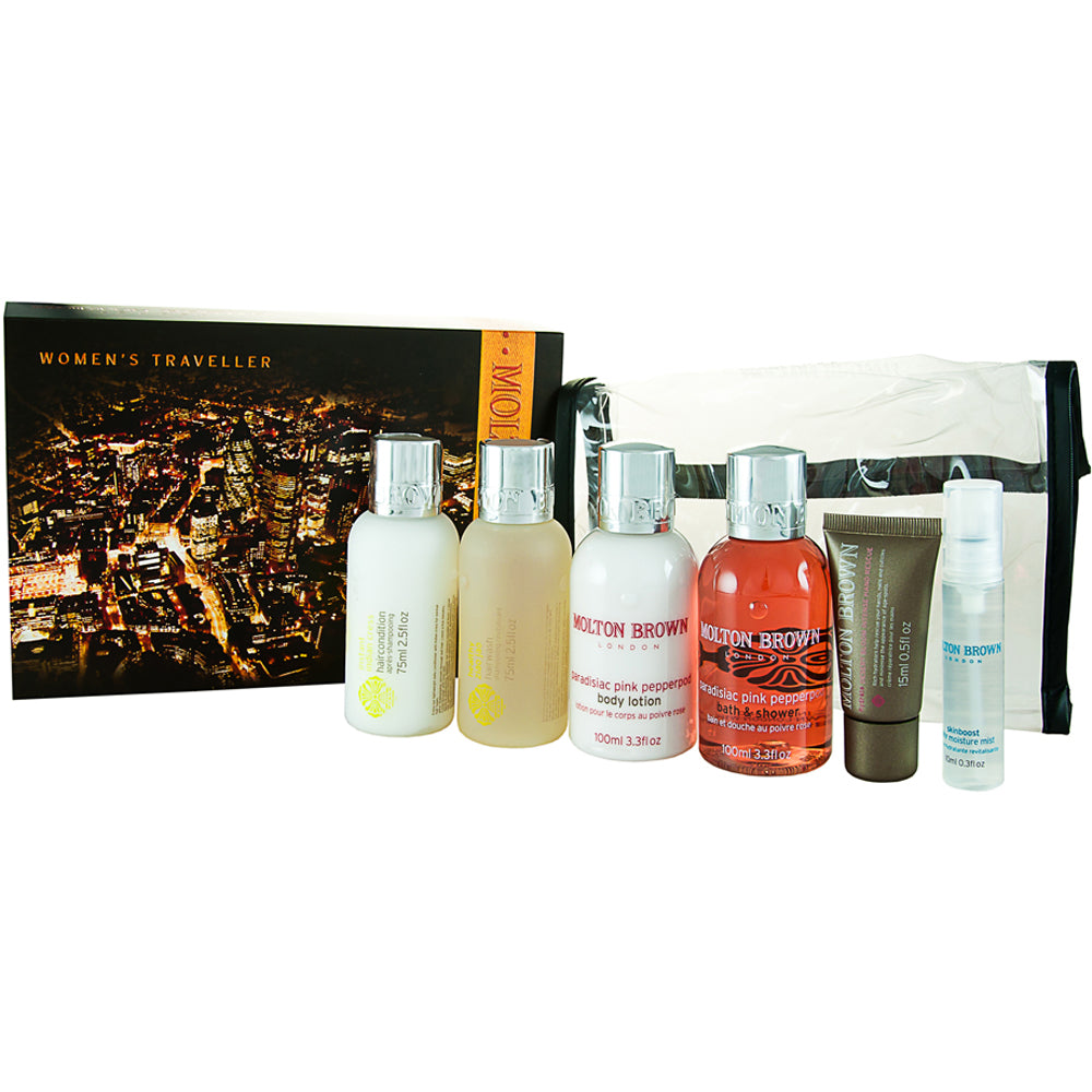 Molton Brown Women’s Traveller 7 Piece Gift Set: Body Lotion 100ml - Shower Gel 100ml - Body Wash 75ml - Conditioner 75ml - Hand Cream 15ml - Body Mis