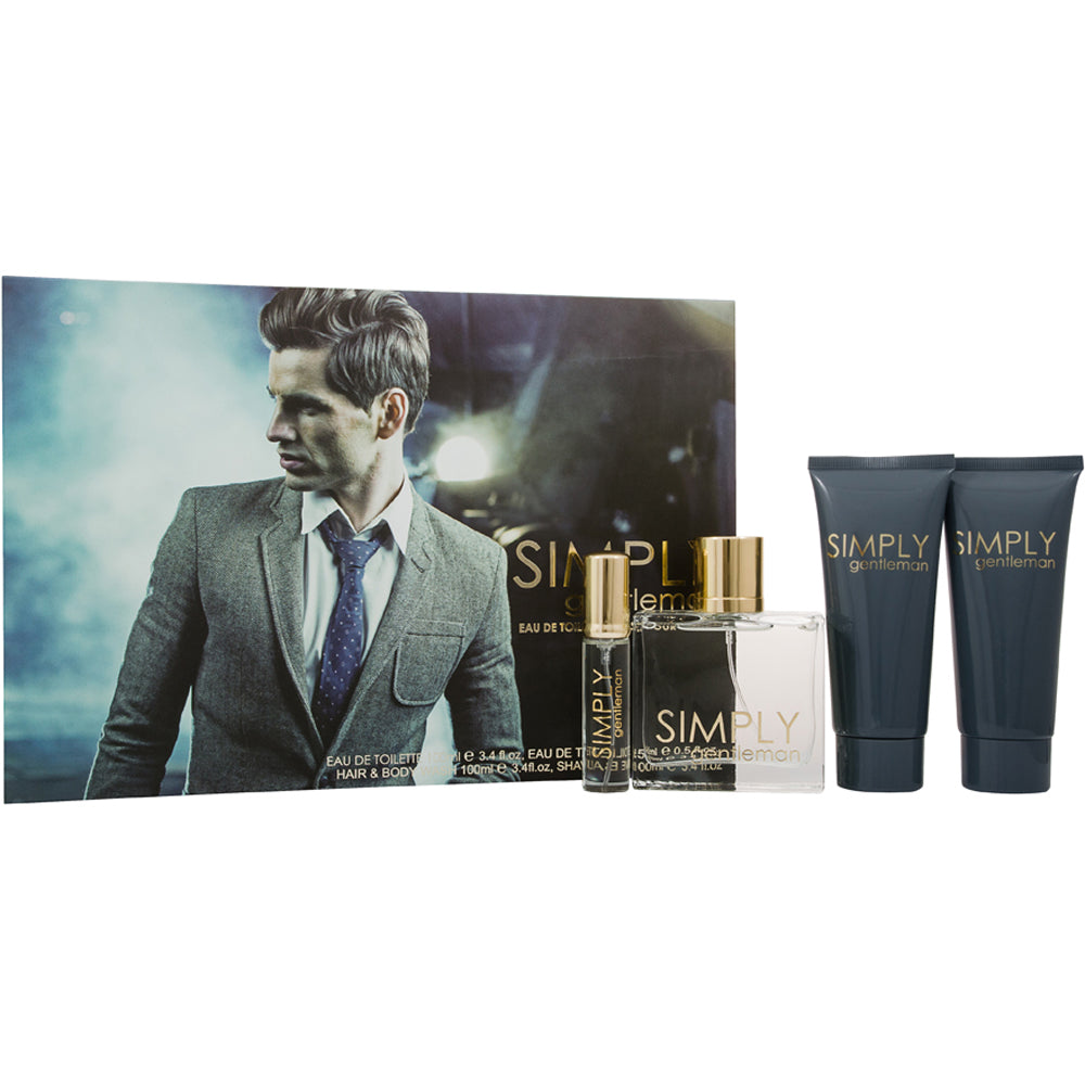 Simply Gentleman Eau de Toilette 4 Pieces Gift Set : Eau de Toilette 100ml - Eau