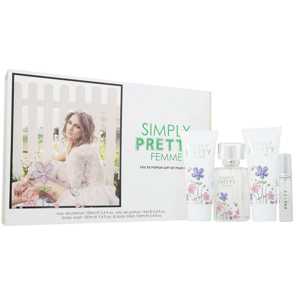 Simply Pretty Femme Eau de Parfum 4 Pieces Gift Set : Eau de Parfum 100ml - Eau 
