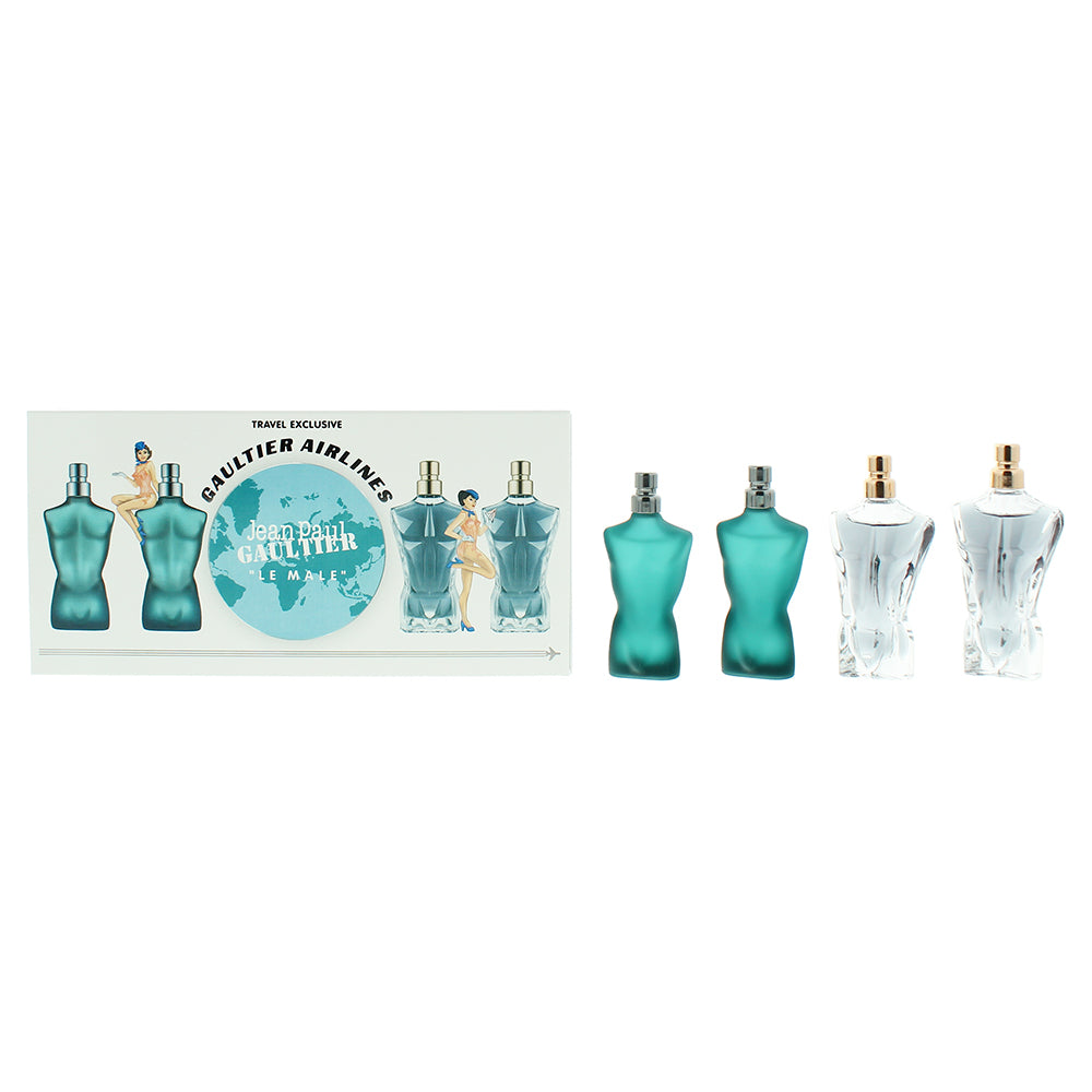 Jean Paul Gaultier Le Male Miniature Gift Set: Essence de Parfum 7ml - Essence de Parfume Intense Eau de Parfum 7ml - 2 x Le Male Eau de Toilette 7ml