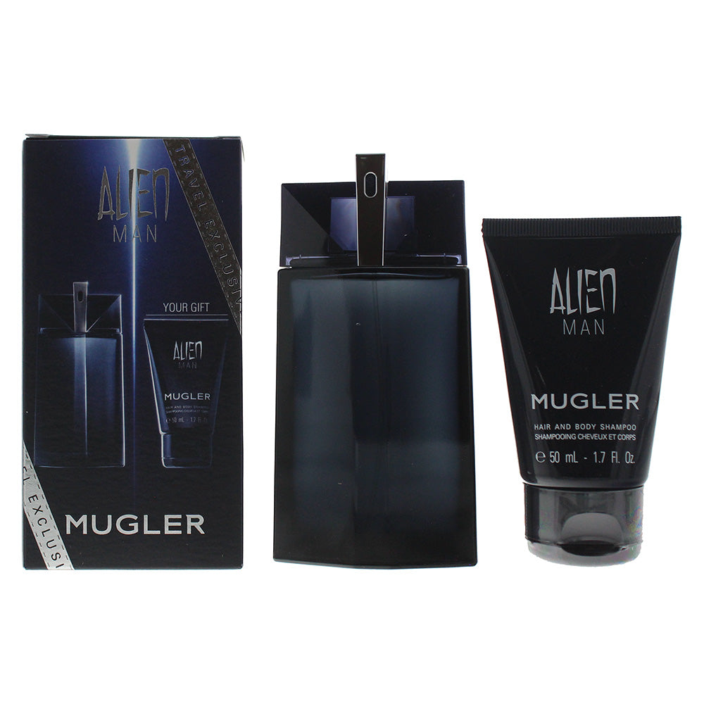 Mugler Alien Man 2 Piece Set Eau De Toilette 100ml - Hair & Body Shampoo 50ml