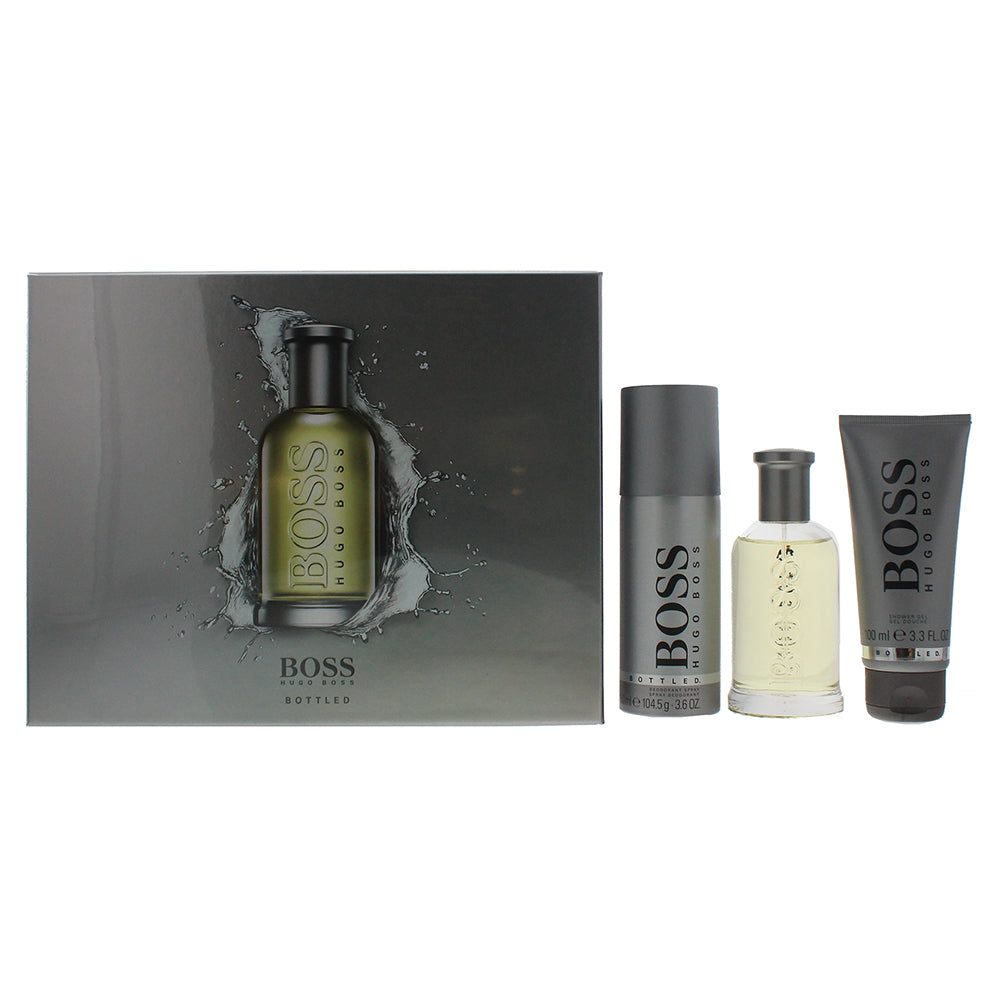 Hugo Boss Bottled Eau De Toilette 3 Piece Gift Set: Eau De Toilette 100ml - Shower Gel 100ml - Deodorant Spray 150ml