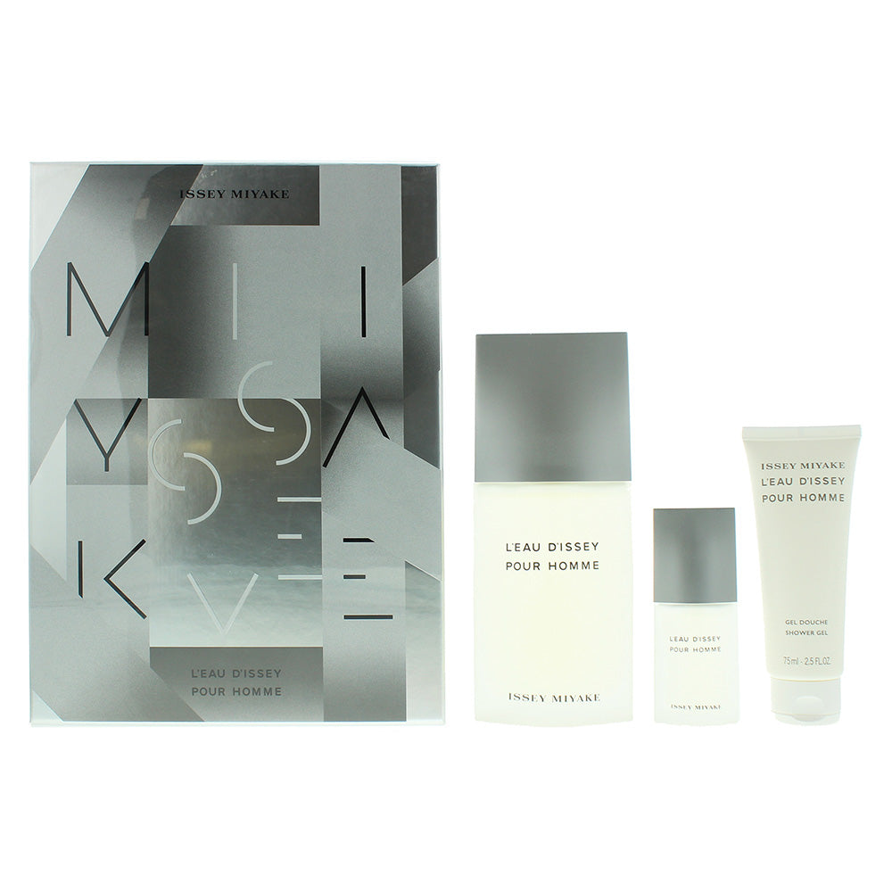 Issey Miyake L'eau D'issey Pour Homme 3 Piece Eau De Toilette 125ML Eau De Toilette 15ML Shower Gel 75ML
