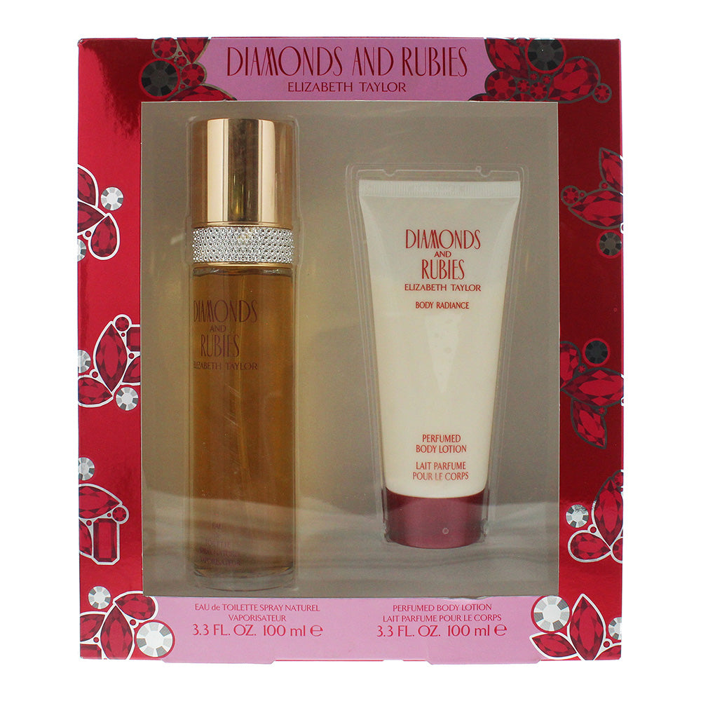 Elizabeth Taylor Diamonds And Rubies 2 Piece Eau De Toilette 100ml Body Lotion 100ml