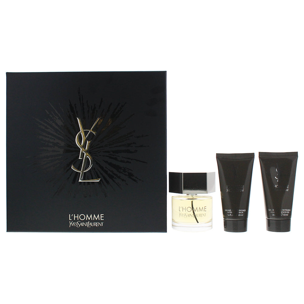 Yves Saint Laurent L'Homme 3 Piece Set - Eau De Toilette 60ml - Shower Gel 50ml - Aftershave Balm 50ml