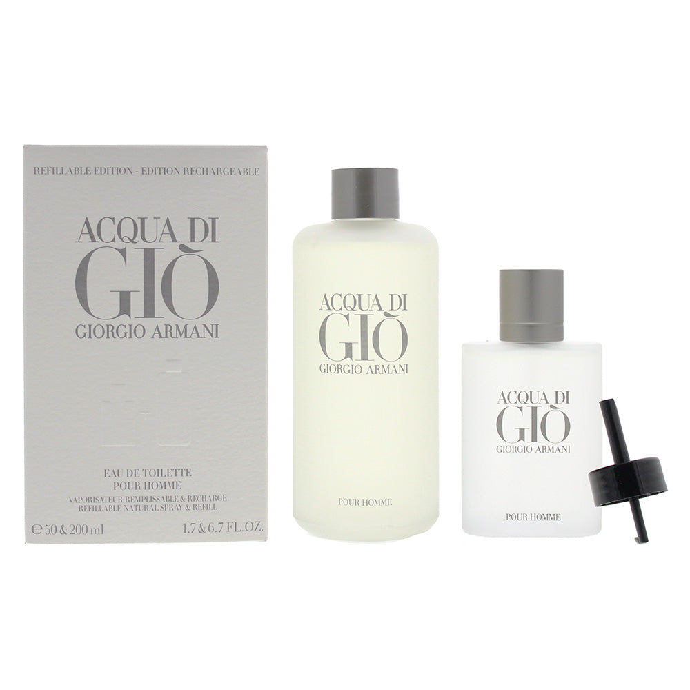 Giorgio Armani Acqua Di Gio 2 Piece Gift Set: Eau De Toilette 50ml -  Eau De Toilette 200ml Refill