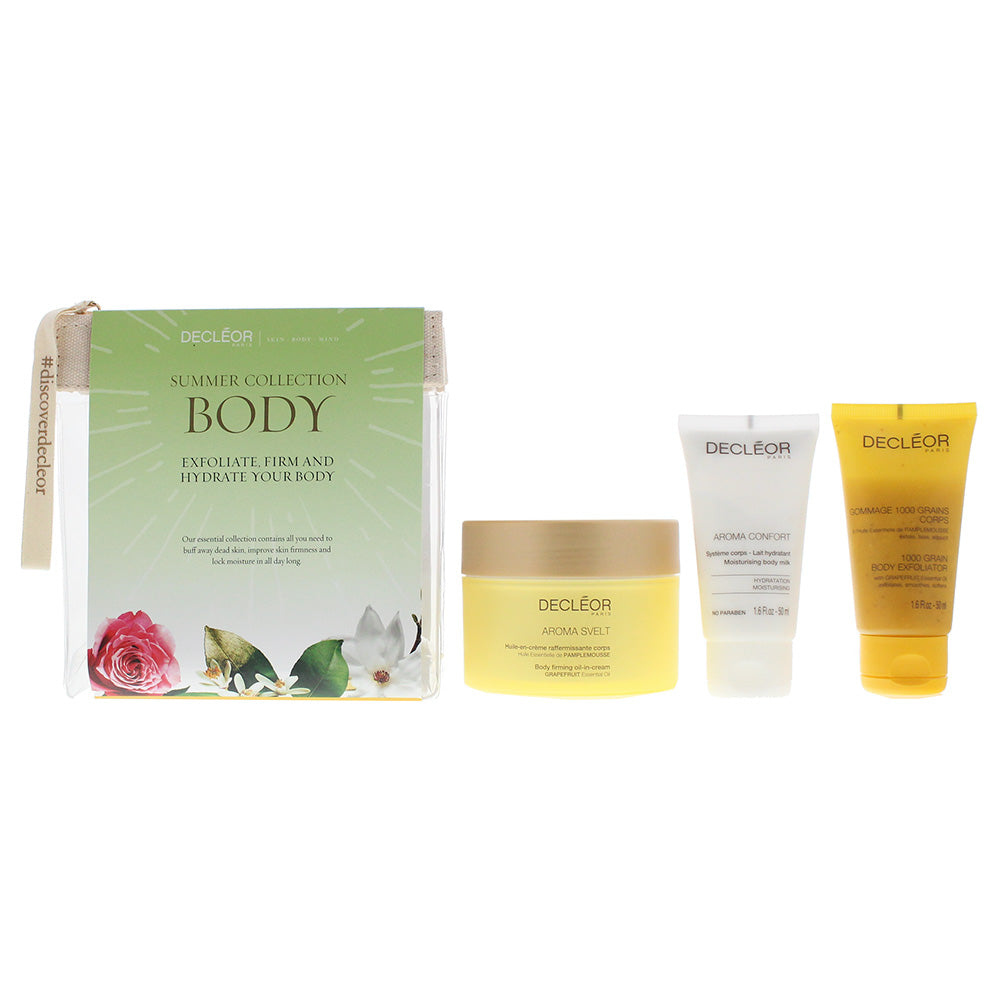 Decleor Summer Colection 3 Piece - Svelt Cream 200ml - Body Exfoliator 50ml - Body Milk 50ml