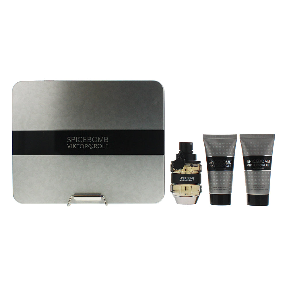 Viktor & Rolf Spicebomb 3 Piece Eau De Toilette 50ml Shaving Cream 50ml Aftershave Balm 50ml