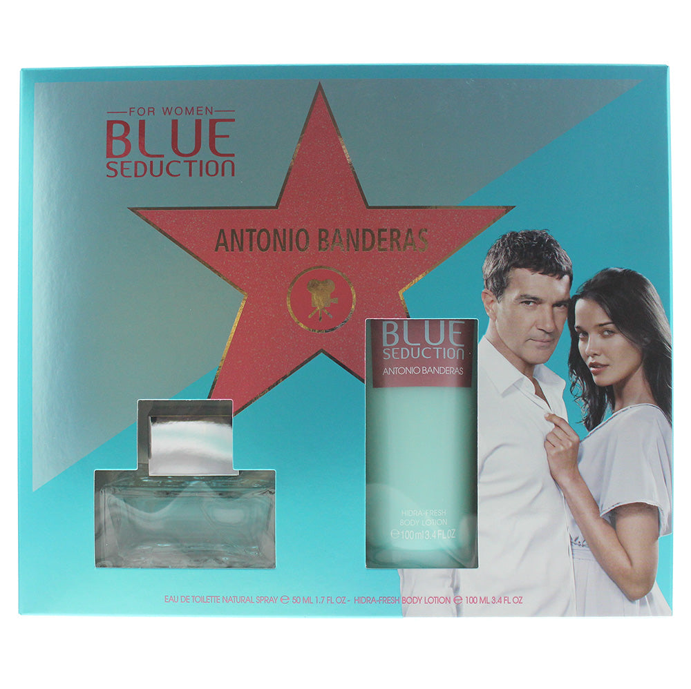 Antonio Banderas Blue Seduction 2 Piece Set - Eau De Toilette 50ml -  Body Lotion 100ml