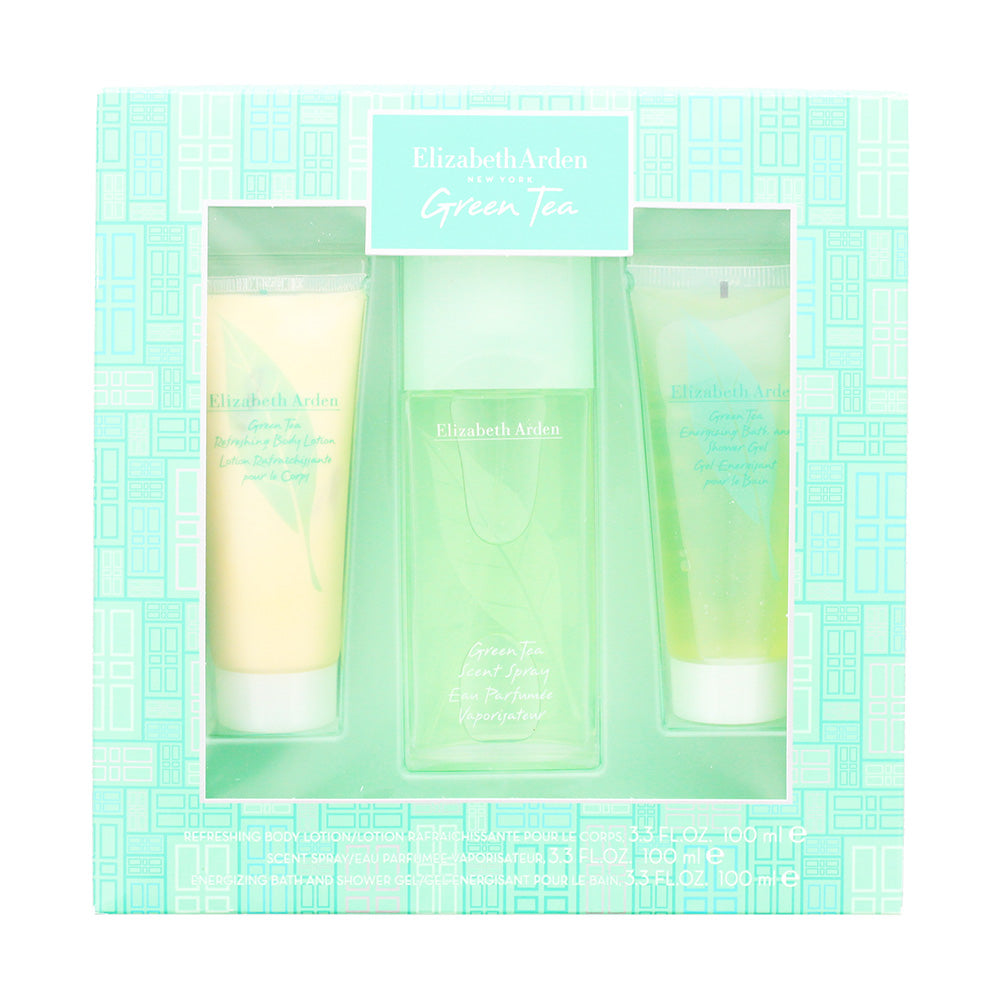 Elizabeth Arden Green Tea 3 Piece Set - Scent Spray 100ml - Body Lotion 100ml - Shower Gel 100ml
