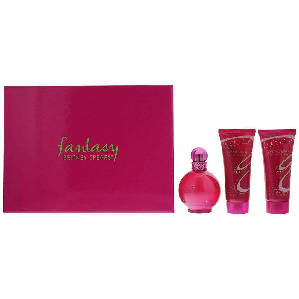 Britney Spears Fantasy Eau De Parfum 3 Piece Gift Set: Eau De Parfum 100ml - Shower Gel 100ml - Souffle 100ml