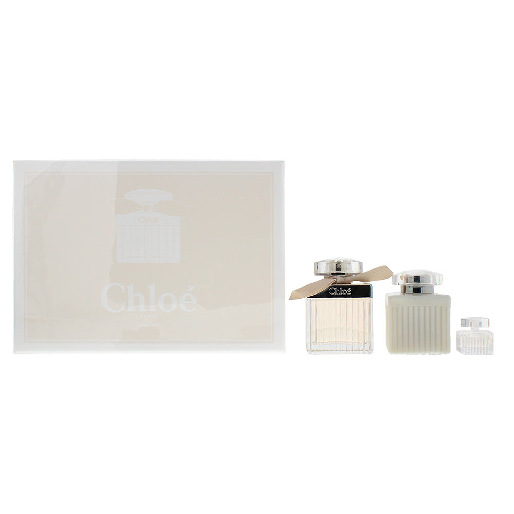 Chloé Eau De Parfum 3 Piece Gift Set: Eau De Parfum 75ml - Eau De Parfum 5ml - Body Lotion 100ml