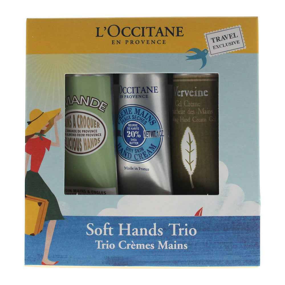 L'occitane 3 Piece Gift Set: Shea Butter Hand Cream 30ml - Verbena Hand Cream 30ml - Almond Hand Cream 30ml