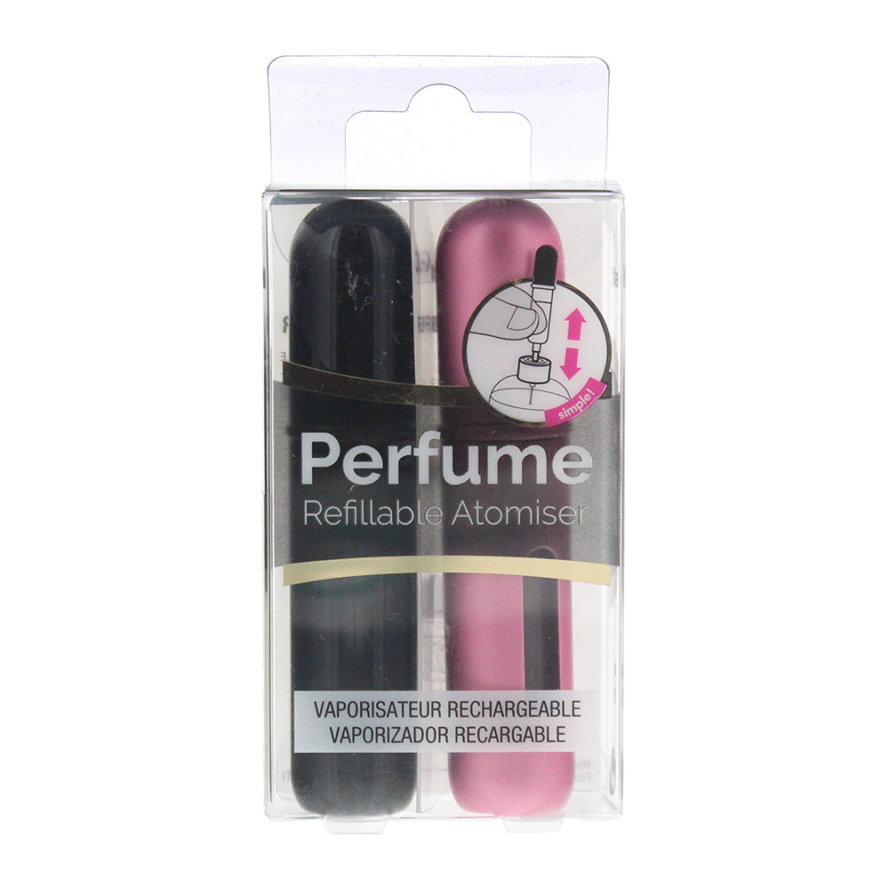 Pressit Refillable Perfume Spray Bottles 2 x 4ml - Pink & Black 
