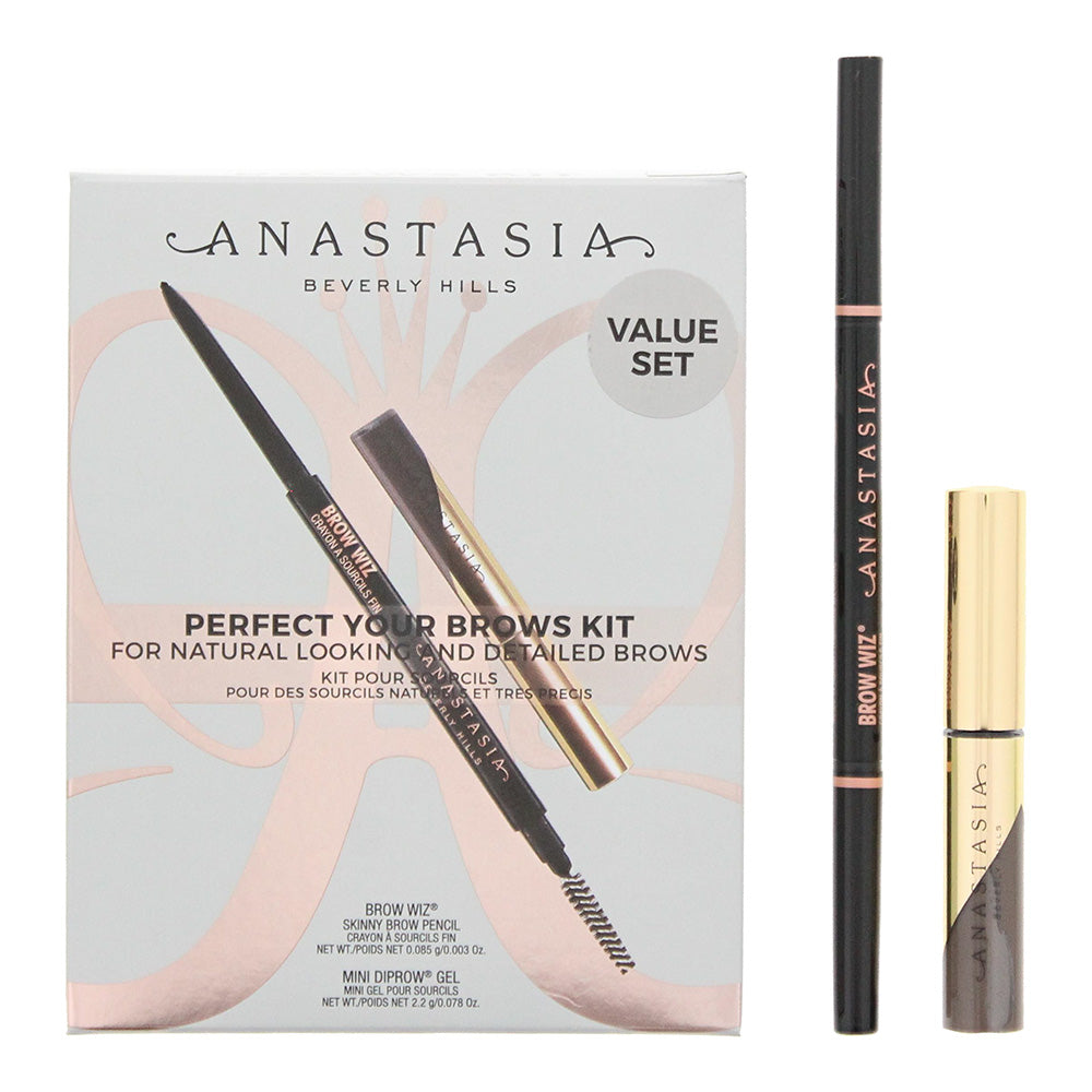 Anastasia Beverly Hills Perfect Your Brows Kit: - Medium Brown Wiz Brow - Mini Dip Brow Gel