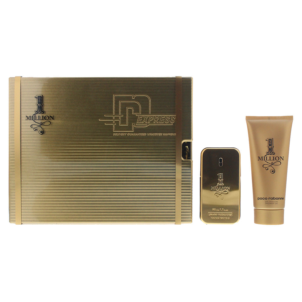 Paco Rabanne 1 Million Eau De Toilette 2 Piece Gift Set: Eau De Toilette 50ml - Shower Gel 100ml