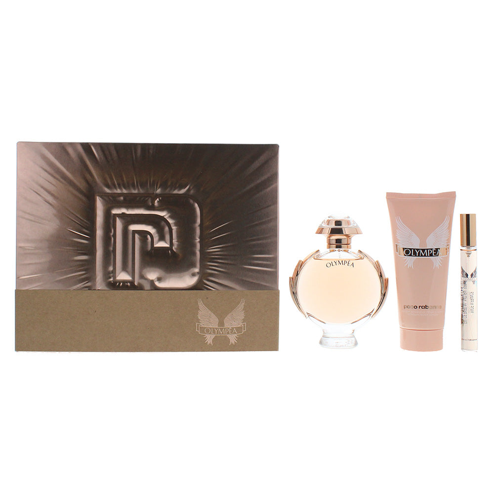 Paco Rabanne Olympéa Eau De Parfum 3 Piece Gift Set: Eau De Parfum 80ml - Eau De Parfum 10ml - Body Lotion 100ml
