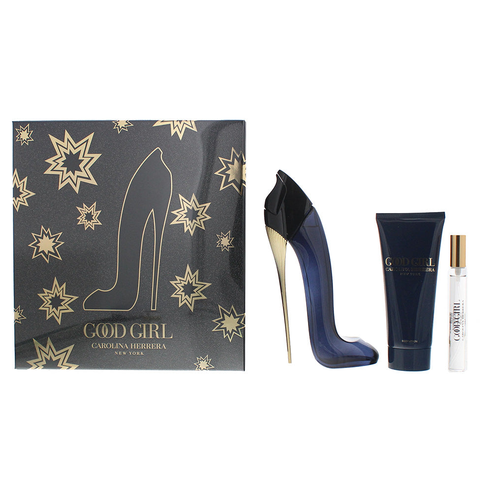 Carolina Herrera Good Girl 3 Piece Gift Set: Eau De Parfum 80ml - Eau De Parfum 10ml - Body Lotion 100ml