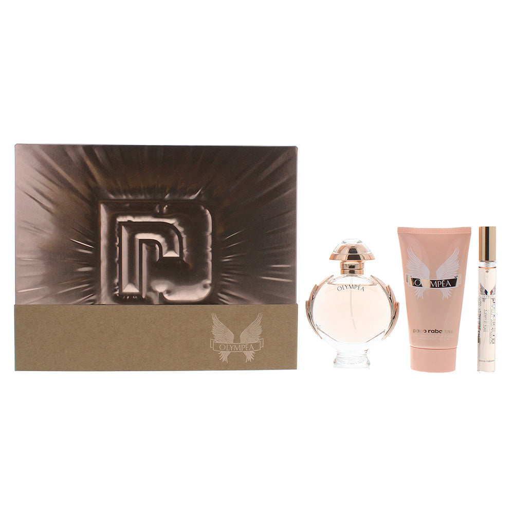 Paco Rabanne Olympéa 3 Piece Gift Set: Eau De Parfum 50ml - Eau De Parfum 10ml - Body Lotion 75ml