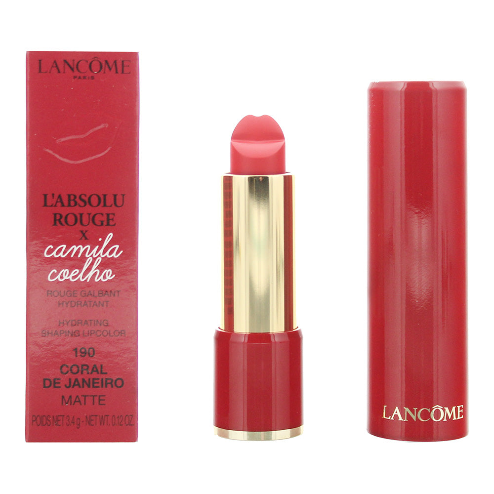 Lancome L'Absolu Rouge Matte Camila Coelho 190 Coral Lipstick 4ml