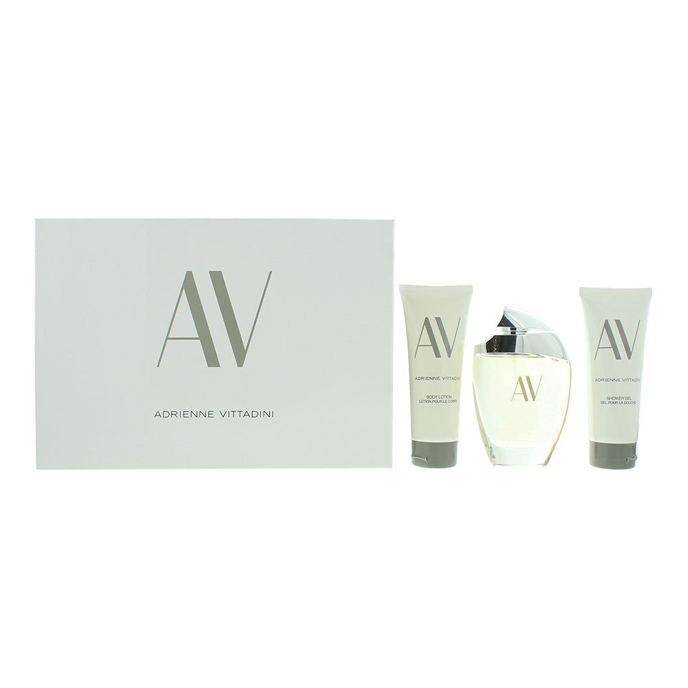 Adrienne Vittadini Av Eau De Parfum 3 Piece Gift Set: Eau De Parfum 90ml - Body Lotion 100ml - Shower Gel 100ml
