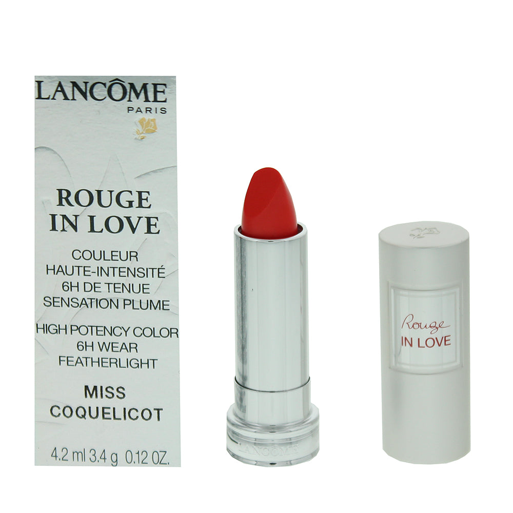 Lancome Rouge In Love Hi Potency 6h Wear #146B Miss Coquelicot Lip Color 3.4g