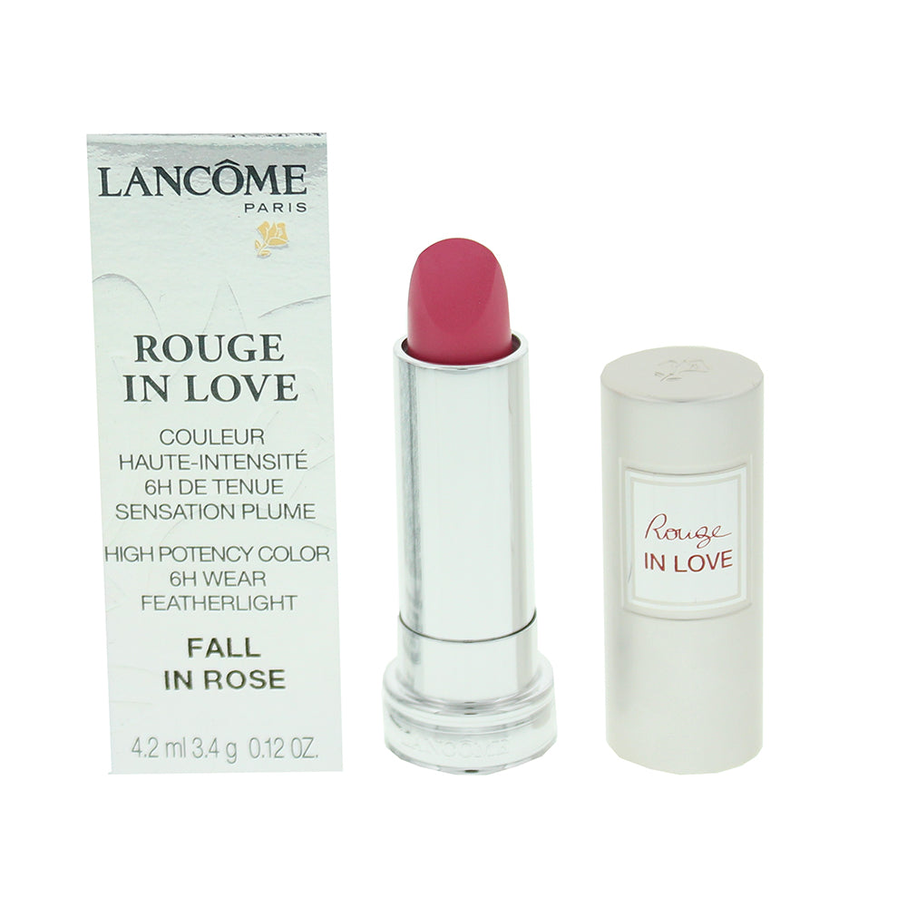 Lancome Rouge In Love Hi Potency 6h Wear #343B Fall In Rose Lip Color 3.4g