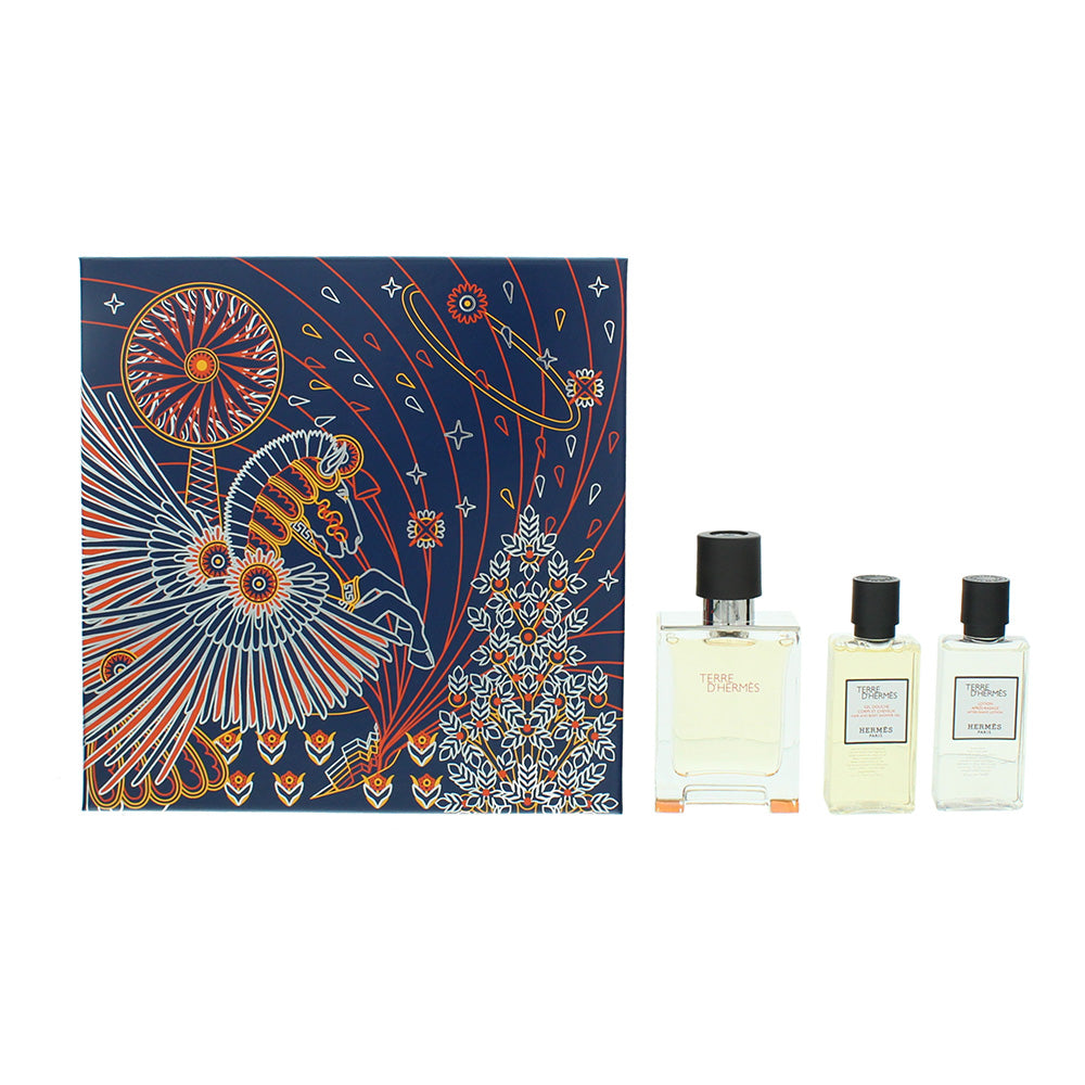 Hermes Terre D'Hermes 3 Piece Gift Set: Eau De Toilette 50ml - Aftershave Lotion 40ml - Shower Gel 40ml