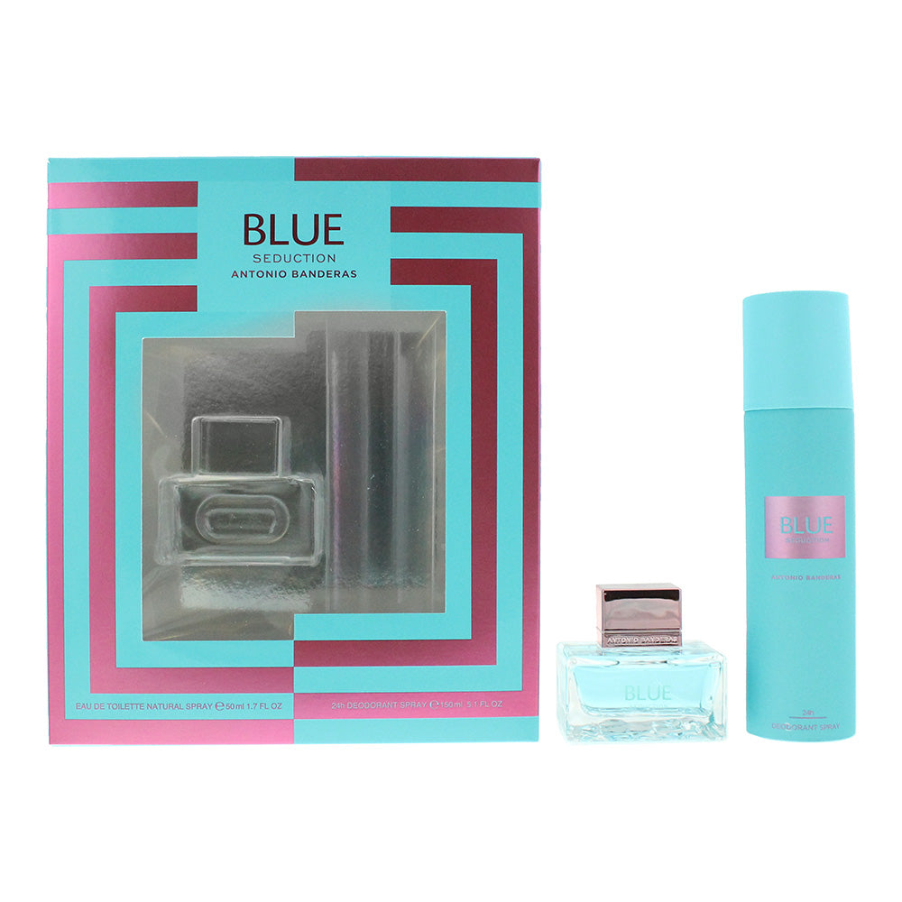 Antonio Banderas Blue Seduction 2 Piece Gift Set: Eau De Toilette 50ml - Deodorant Spray 150ml