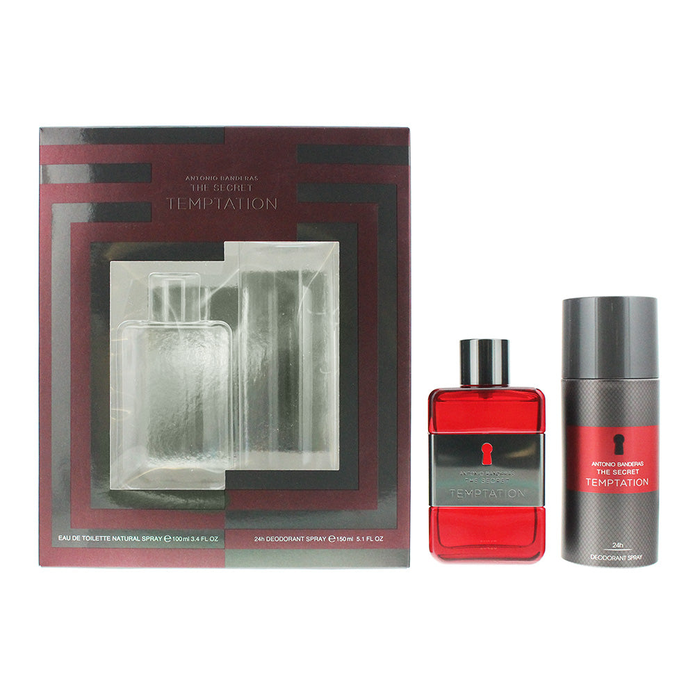 Antonio Banderas Temptation 2 Piece Gift Set: Eau De Toilette 100ml - Deodorant Spray 150ml