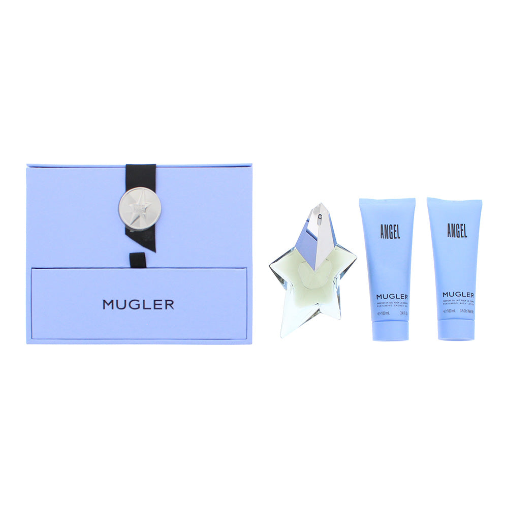 Mugler Angel Luxury 3 Piece Eau De Parfum 50ml -  Spray Gel 100ml -  Body Lotion 100ml