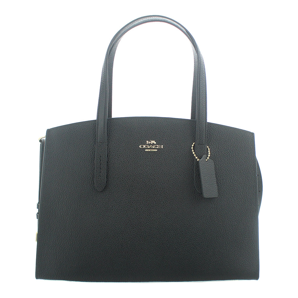 Coach Charlie Black Pebble Leather Carryall