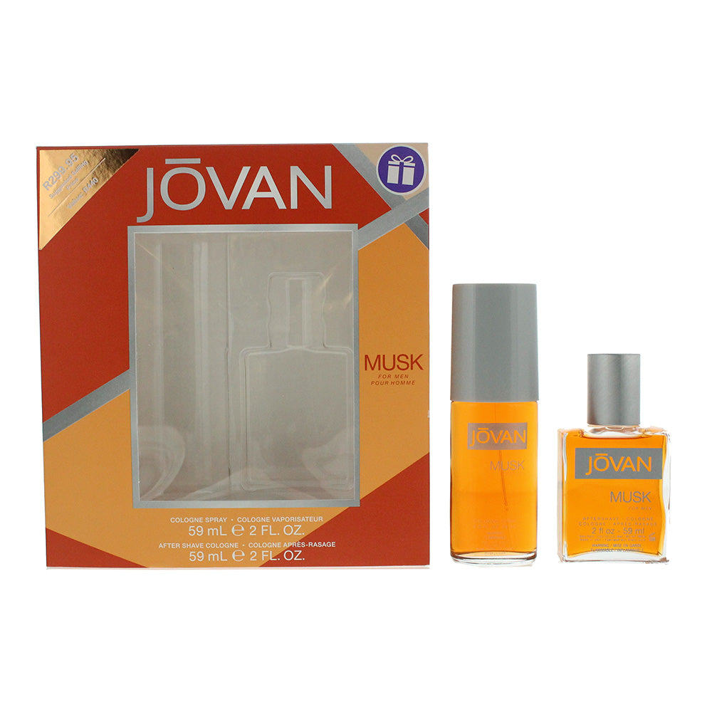 Jovan Musk For Men 2 Piece Gift Set: Cologne 59ml - Aftershave 59ml