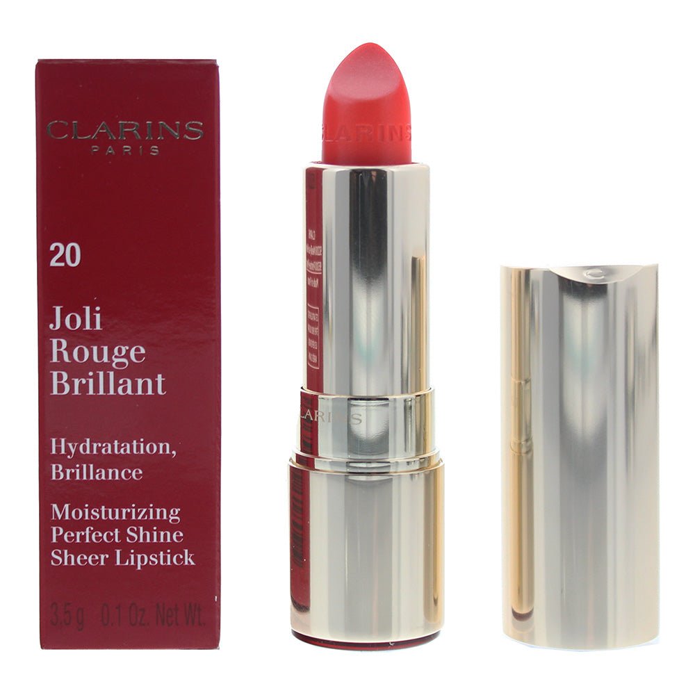 Clarins Joli Rouge Brilliant Lipstick 20 Coral Tulip 3.5g