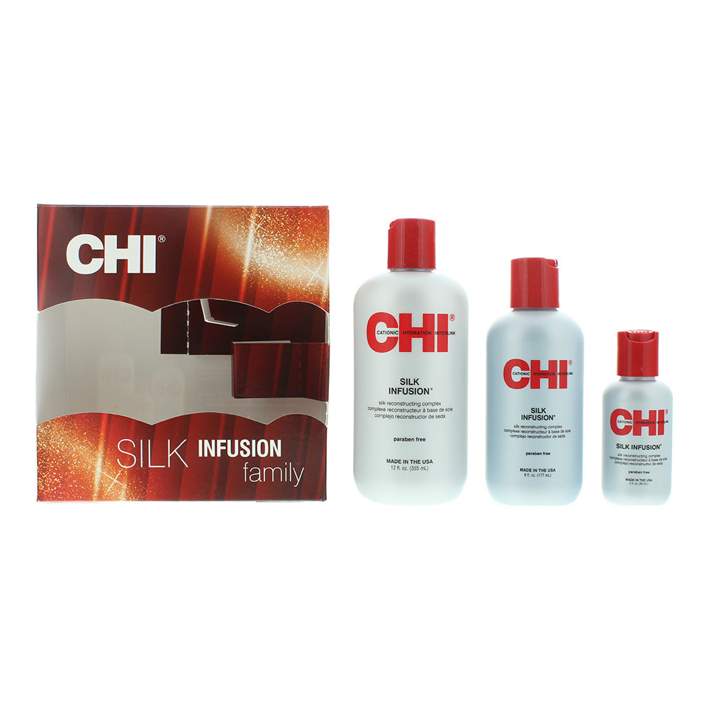 CHI Silk Infusion 3 Piece Gift Set: Leave-In Treatment 355ml - Leave-In Treatment 177ml - Leave-In Treatment 59ml