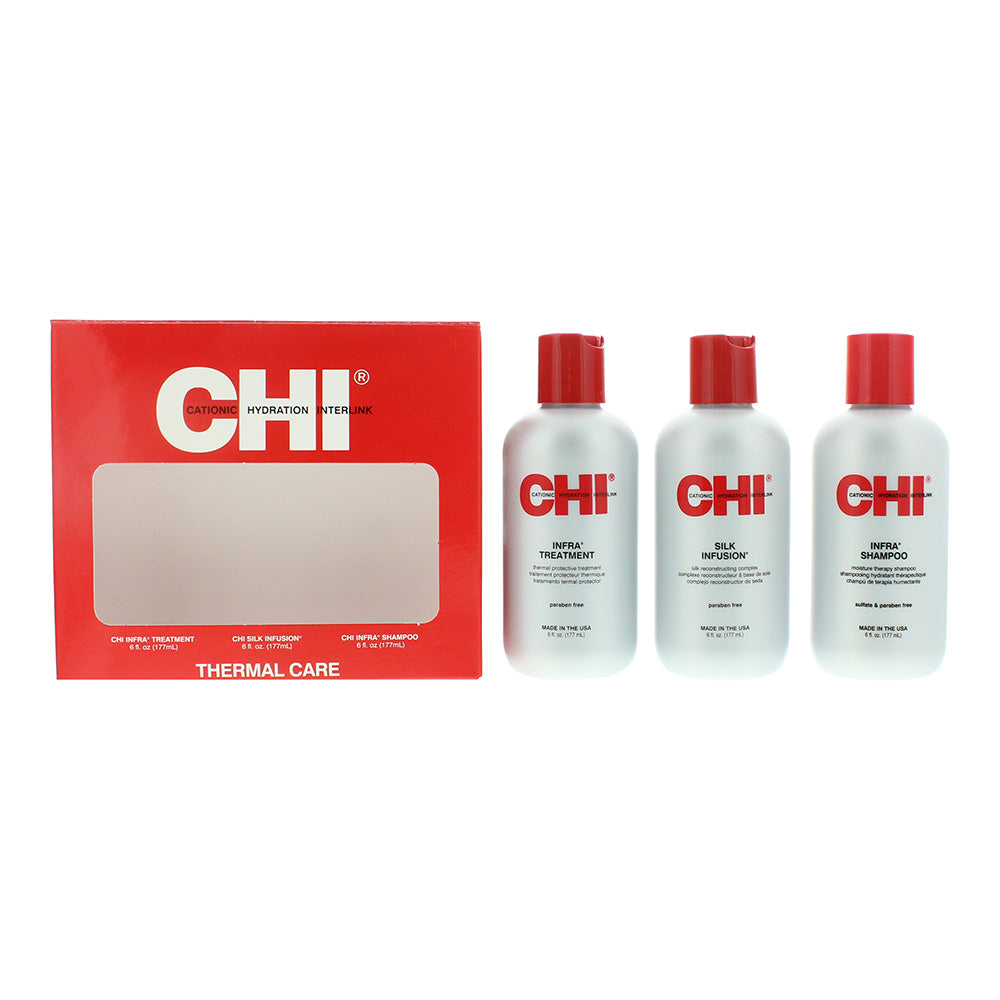 CHI Trio Kit 3 Piece Gift Set: Infra Shampoo 177ml - Infra Treatment 177ml - Silk Infusion 177ml
