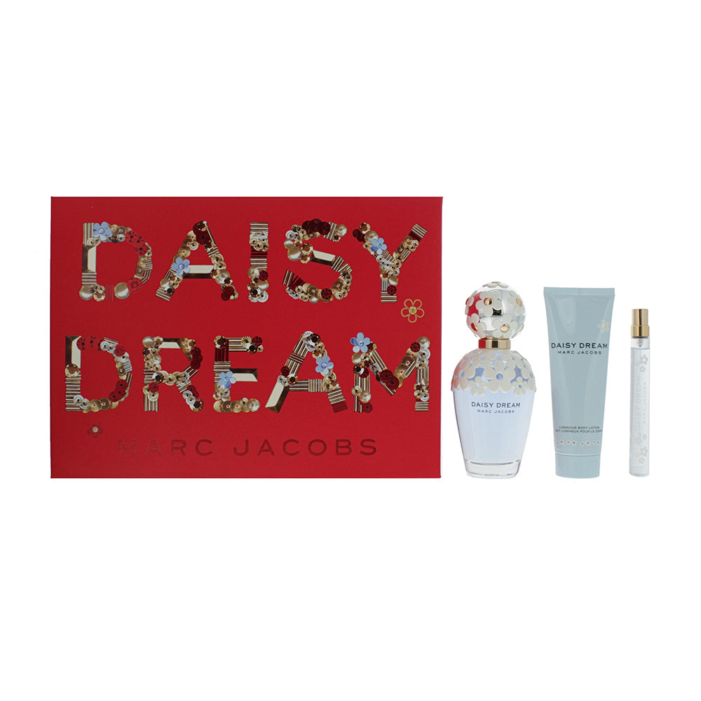 Marc Jacobs Daisy Dream 3 Pcs: Eau De Toilette 100ML + Body Lotion 75ML + Eau De Toilette Spray 10ML