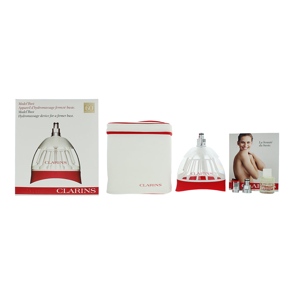 Clarins Model'Bust Hydromassage Device For A Firmer Bust - Device - Tonic Body Treatment Oil 30ml - 2 Adaptors - Vanity Case - Booklet