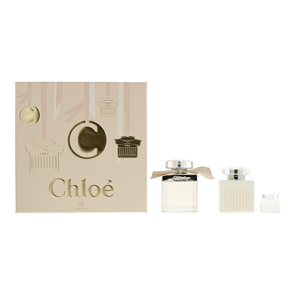 Chloe Eau De Parfum 3 Piece Gift Set: Eau De Parfum 75ml - Eau De Parfum 5ml - Body Lotion 100ml