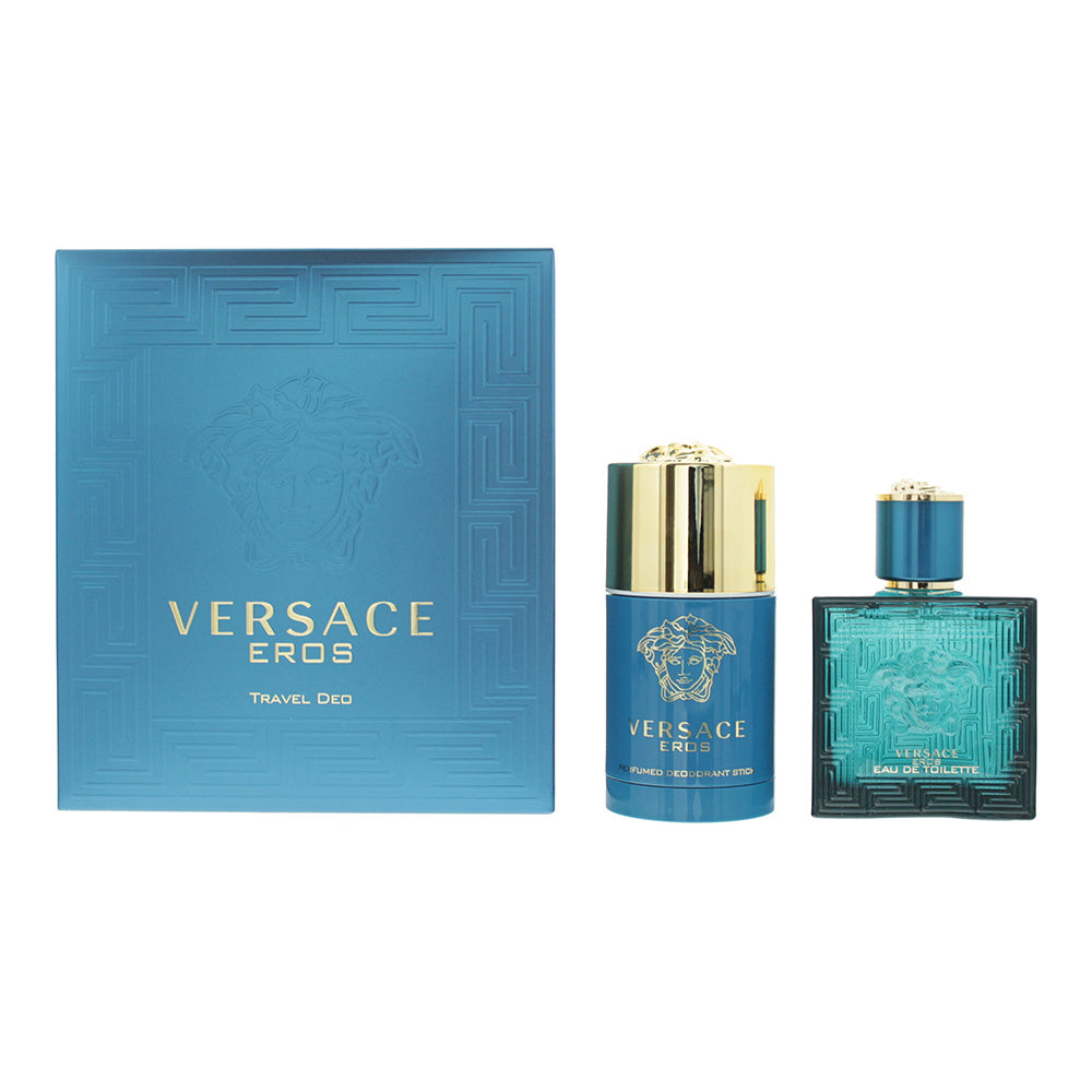 Versace Eros 2 Piece Gift Set:  Eau De Toilette 50ml - Deodorant Stick 75ml
