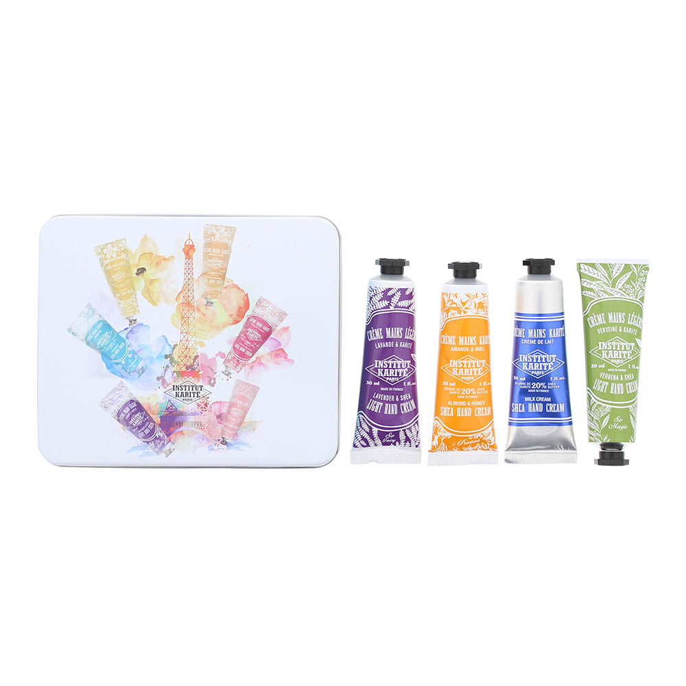 Institut Karite Paris Shea Gift Set 4 x Tube Hand Cream 30ml-Lavender-Almond & Honey-Milk Cream-Verbana