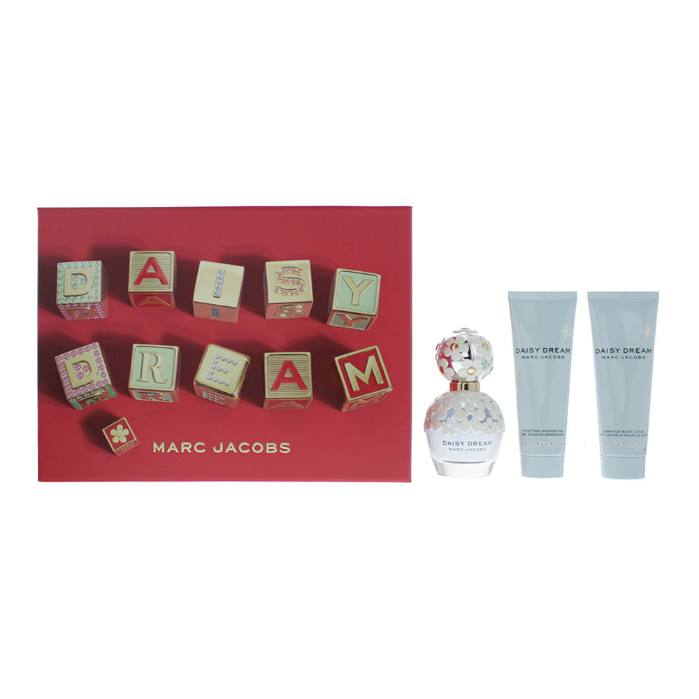 Marc Jacobs Daisy Dream 3 Piece Gift Set: Eau De Toilette 50ml - Body Lotion 75ml - Shower Gel 75ml
