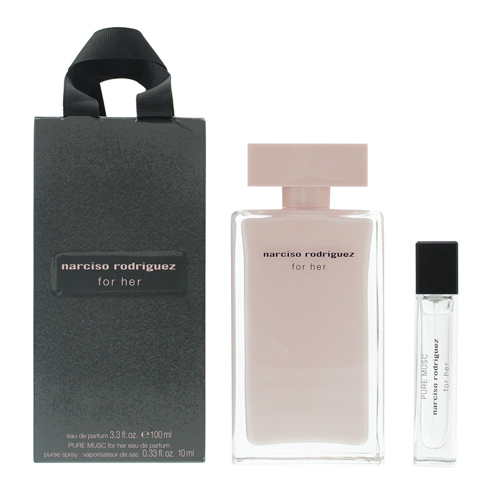 Narciso Rodriguez 2 Piece Gift Set: For Her Eau De Parfum 100ml - For Her Pure Musc Eau De Parfum 10ml