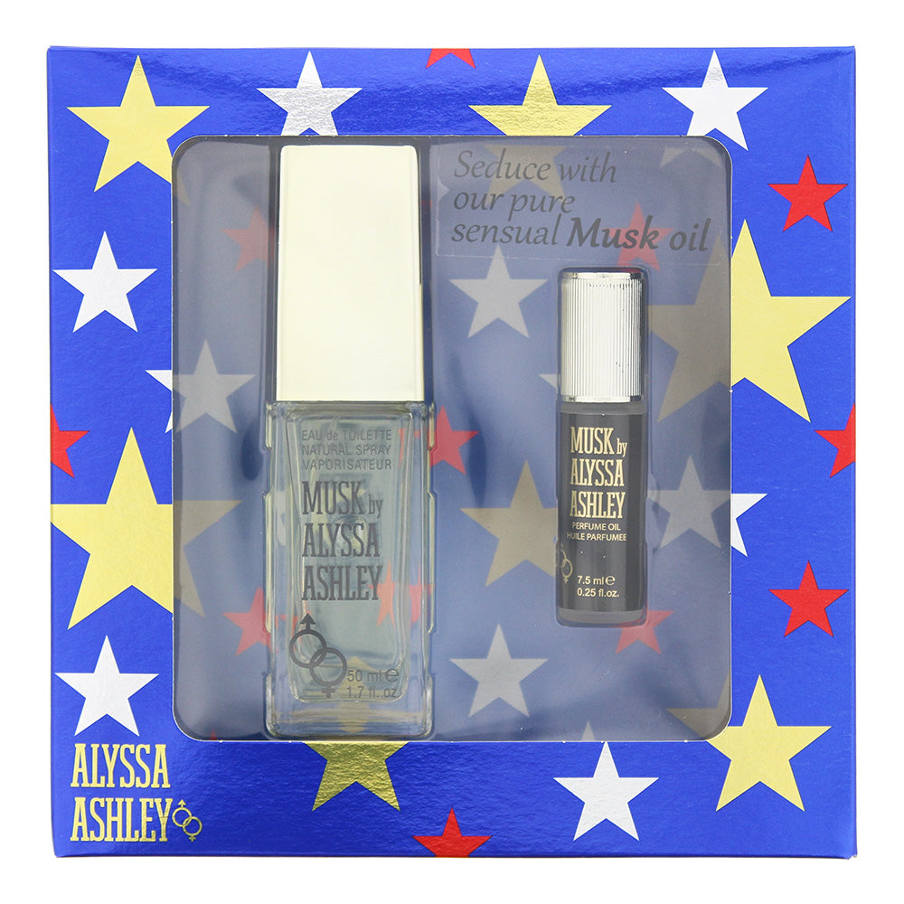 Alyssa Ashley Musk 2 Piece Gift Set: Eau De Toilette 50ml - Parfum Oil 7.5ml