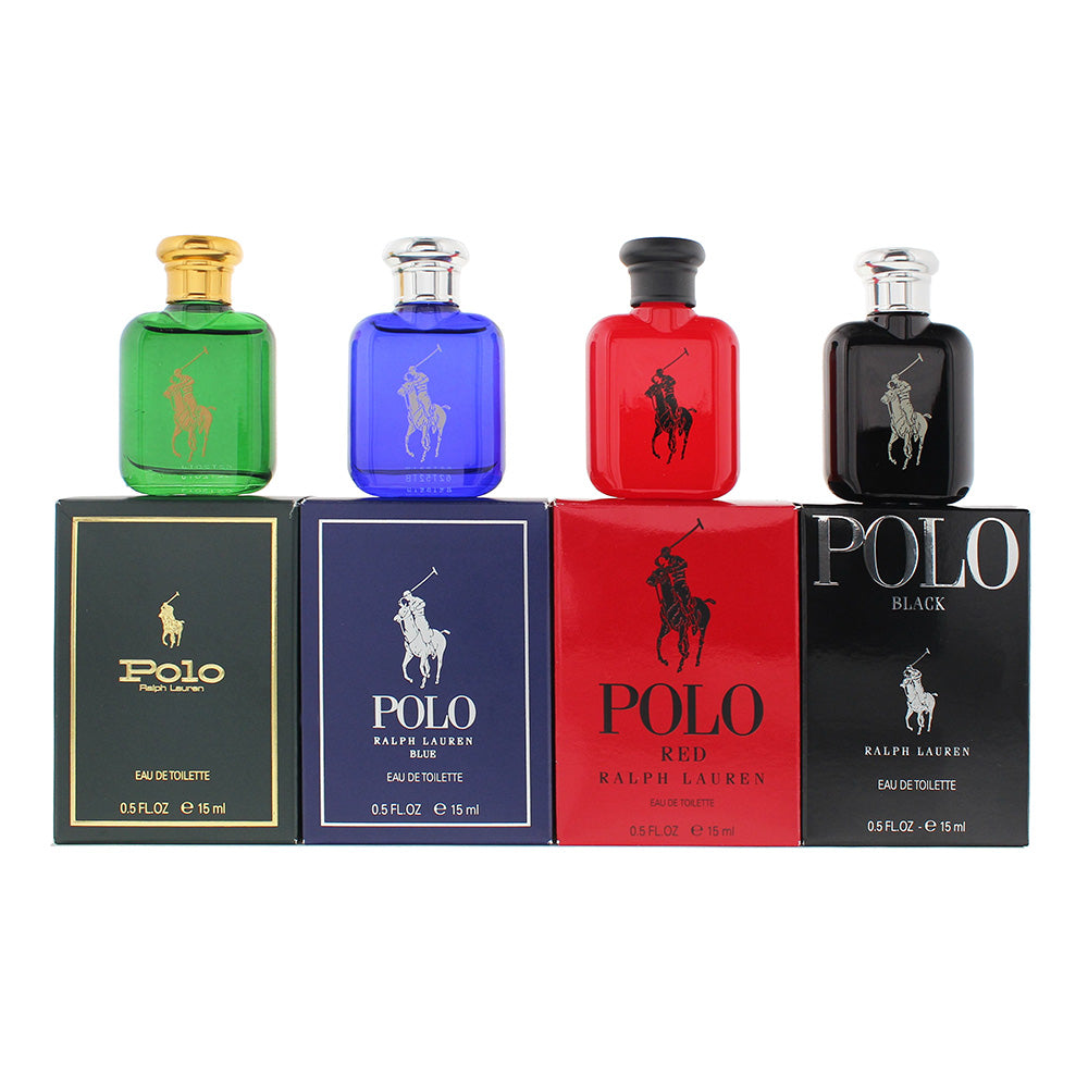 Ralph Lauren Polo Miniatures 4 X 15ml / Red/Blue/Black/Green