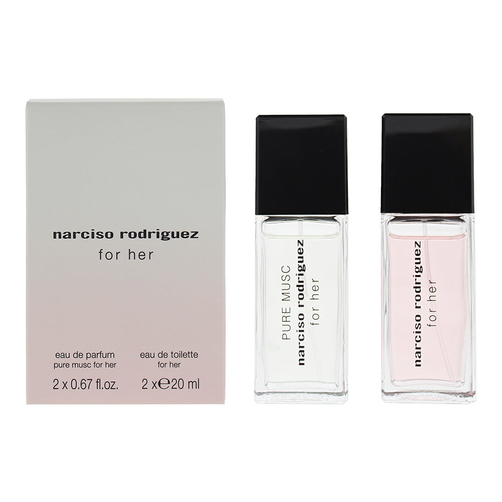 Narciso Rodriguez 2 Piece Gift Set: For Her Eau De Toilette 20ml - For Her Pure Musc Eau De Parfum 20ml