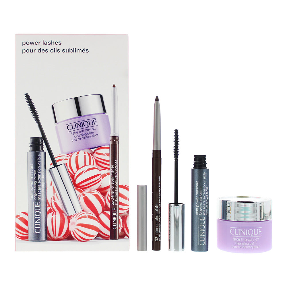 Clinique Power Lashes 3 Piece Gift Set: Mascara 6ml - Eyeliner 0.14g - Cleansing Balm 15ml