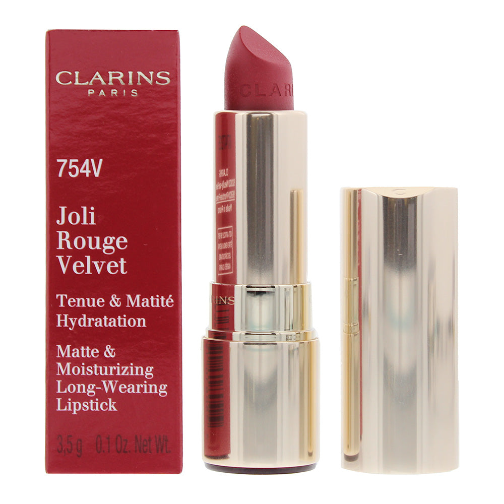 Clarins Joli Rouge Velvet Matte & Moisturizing Long Wearing Lipstick 754V Deep Red 3.5g