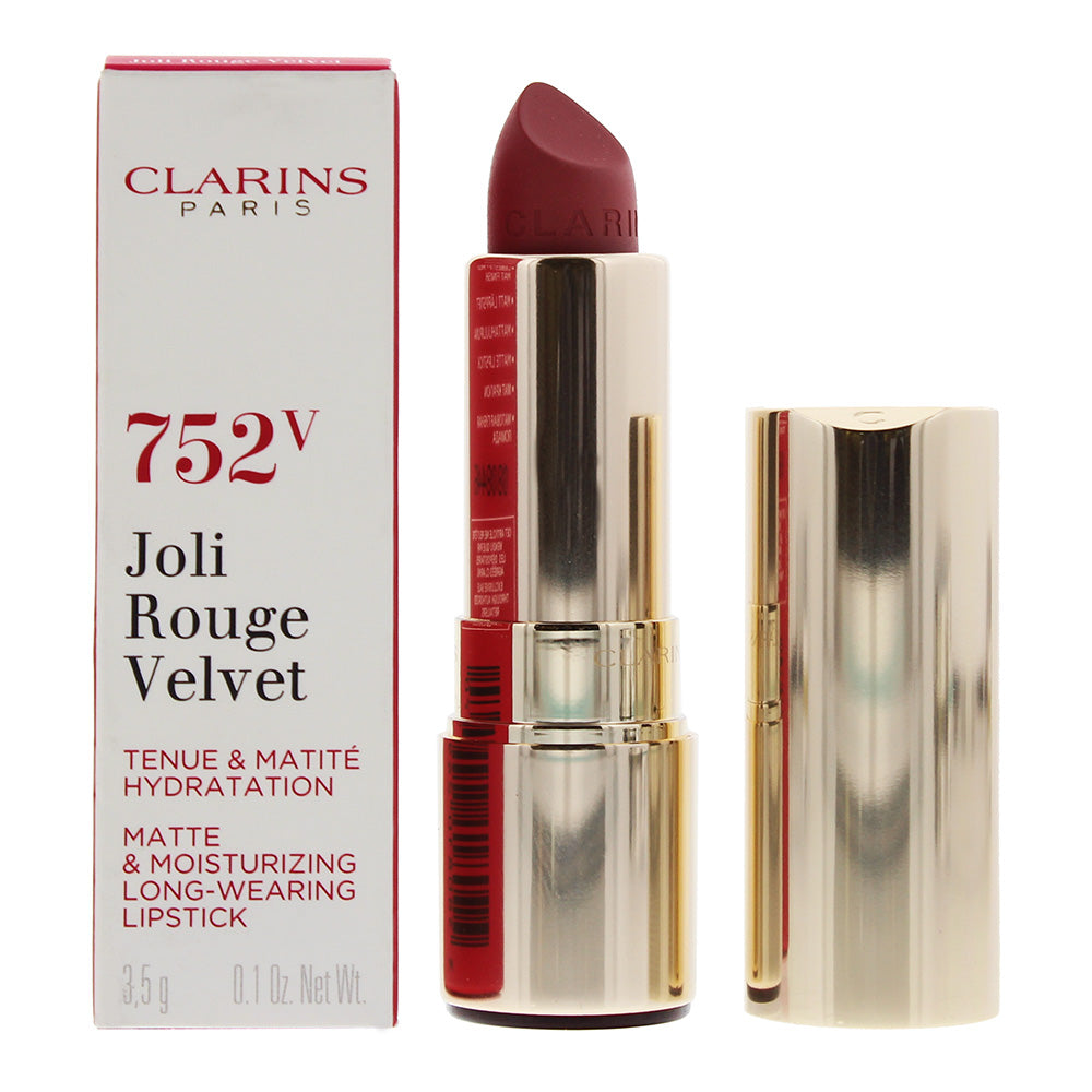 Clarins Joli Rouge Velvet Matte & Moisturizing Long Wear Lipstick 752V Rosewood 3.5g